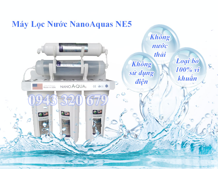 Máy Lọc Nước NanoAquas NE5 Không Dùng Điện, Không Nước Thải