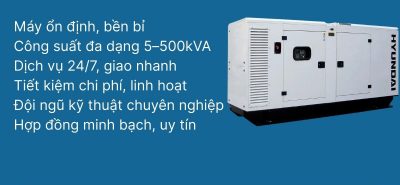 Ưu điểm khi thuê máy phát điện tại Hoàng Anh JSC