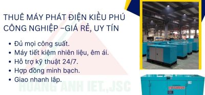 Thuê Máy Phát Điện Kiều Phú Công Nghiệp, Giá Rẻ, Uy Tín Kỹ Thuật 24/7