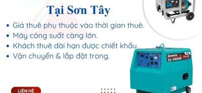 Thuê máy phát điện tại Sơn Tây – Máy chạy dầu ổn định, êm ái, tiết kiệm nhiên liệu