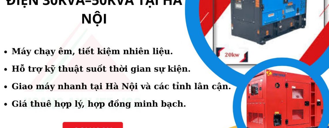 Cho Thuê Máy Phát Điện Vĩnh Thanh 30kVA–50kVA Giá Rẻ, Giao Nhanh, Hỗ Trợ 24/7