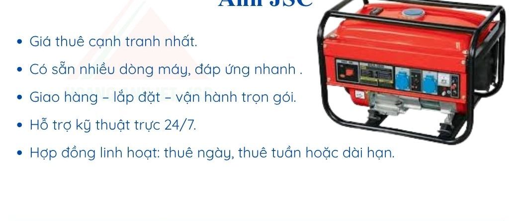 Lợi ích khi thuê máy phát điện tại Hoàng Anh JSC