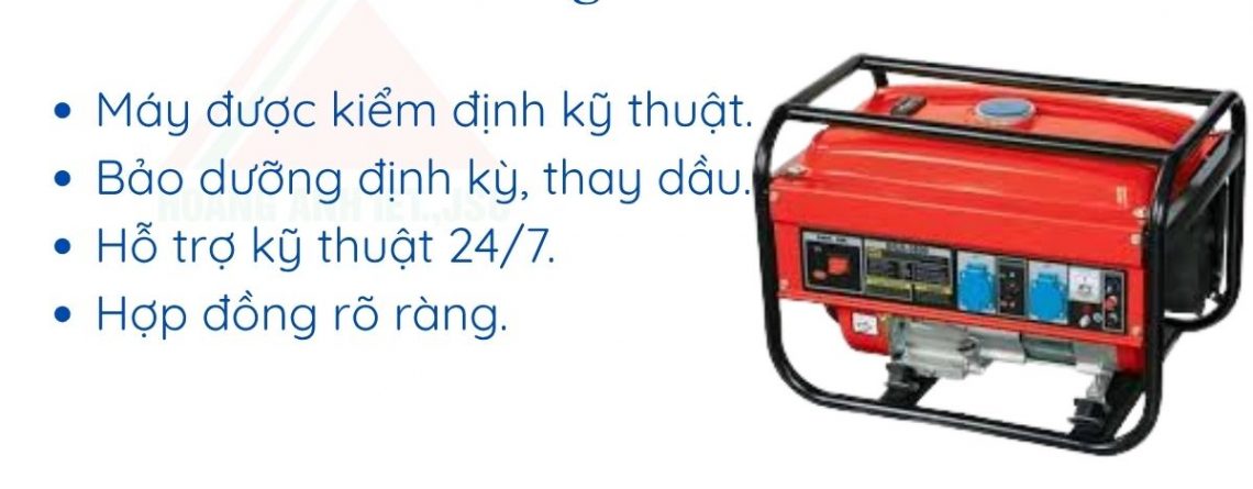 Ưu điểm khi thuê máy tại Hoàng Anh JSC Máy mới, tiết kiệm nhiên liệu, giảm ồn hiệu quả. Đội ngũ kỹ thuật chuyên nghiệp, hỗ trợ nhanh mọi thời điểm. Miễn phí lắp đặt và tư vấn vận hành. Chiết khấu cao khi thuê dài hạn hoặc thuê theo dự án lớn. Giao hàng nhanh toàn khu vực Bắc Từ Liêm, Cầu Giấy, Nam Từ Liêm.