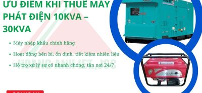 Thuê máy phát điện Rẻ Láng công suất 10kVA – 30kVA