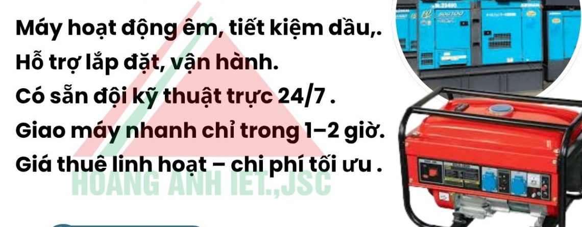 Thuê Máy Phát Điện Mỹ Đức 50kVA–200kVA | Giao Nhanh, Giá Rẻ 24/7 – Hoàng Anh JSC