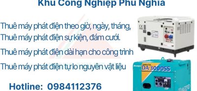 Dịch vụ cho thuê máy phát điện tại Phú Nghĩa, Chương Mỹ – uy tín, giá tốt, đa dạng công suất, bảo hành đầy đủ