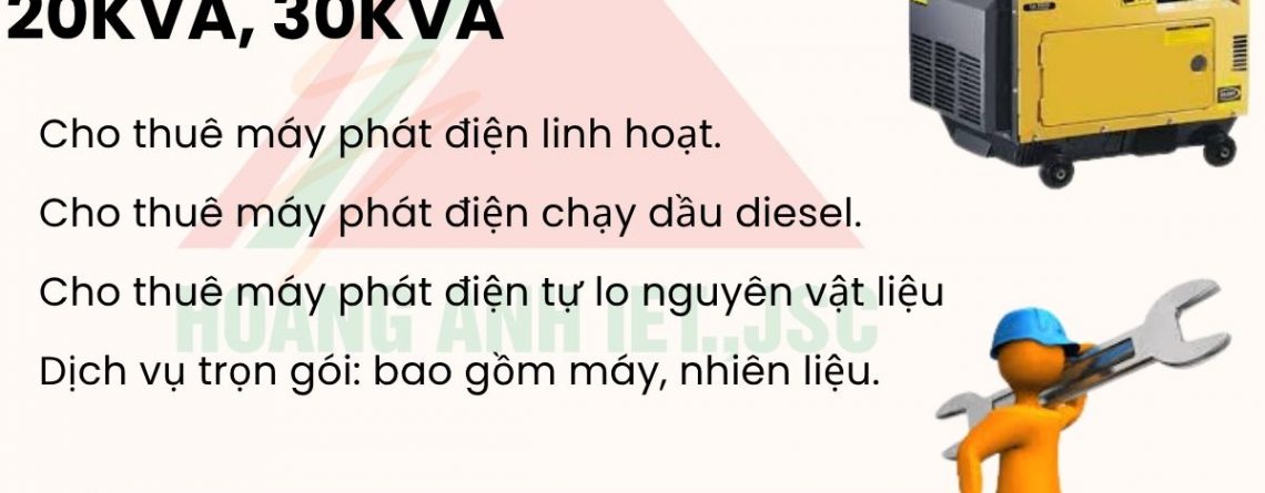 Quy trình thuê máy phát điện tại Hoàng Anh XNK