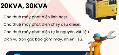 Quy trình thuê máy phát điện tại Hoàng Anh XNK