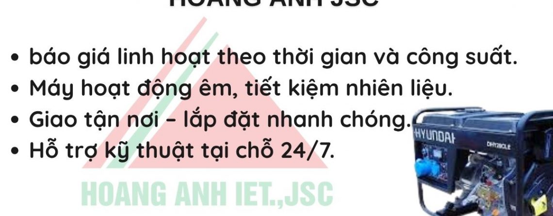 Thuê Máy Phát Điện Việt Hưng 30kVA–50kVA – Giá Tốt, Hỗ Trợ 24/7