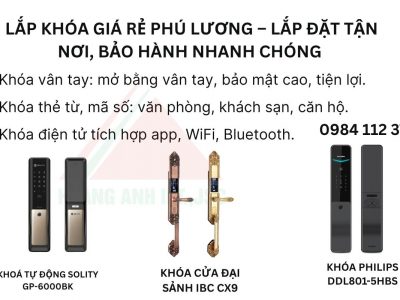Lắp Khóa Giá Rẻ Phú Lương – Lắp đặt tận nơi, bảo hành nhanh chóng 