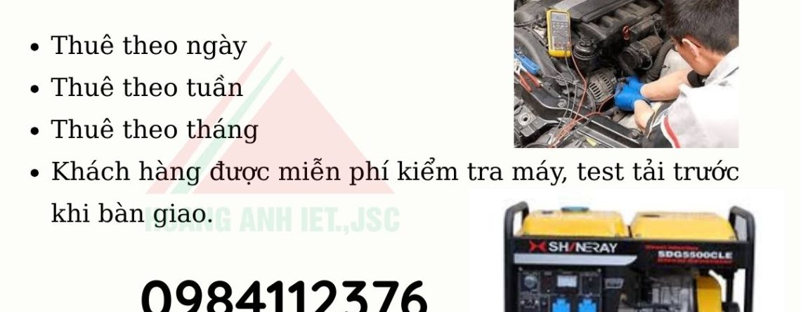 Thuê Máy Phát Điện 5kVA Ô Diên – Hà Nội Giá Rẻ, Giao Nhanh